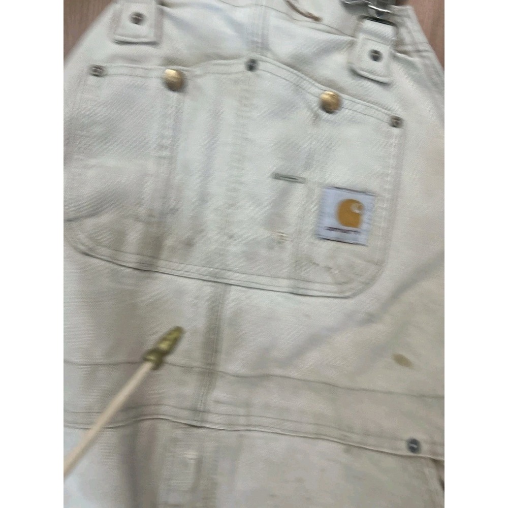 Vintage Carhartt Bib Overalls Double Knee Mens 42x32 (40x30) RO1 BRN Duck *See - Picture 4 of 16